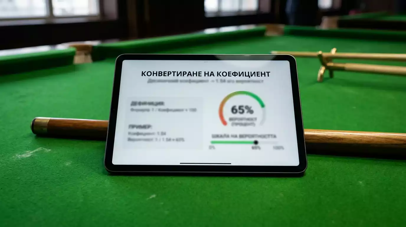 Чиста визуализация на превръщане на коефициент в процент шанс