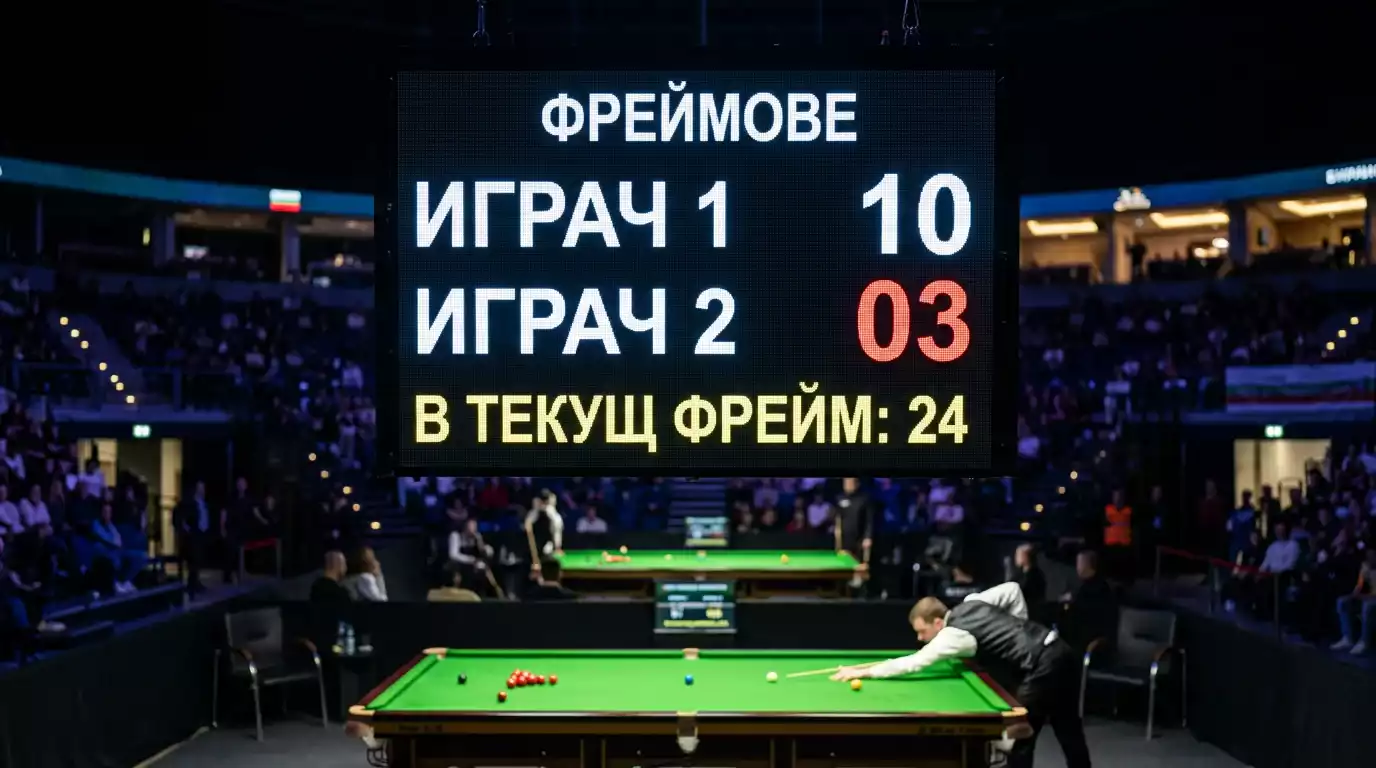 Снукър табло, илюстриращо фреймова преднина при хендикап залог